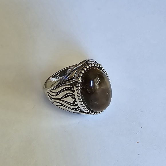 MEN S CLASSIC STYLE TIGER EYE NEW SIZE 11 STAINLESS STEEL SILVER RING - Picture 4 of 4